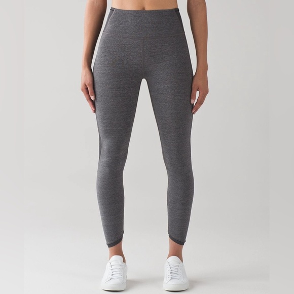 Lululemon Featherlight Tight Heathered Black - Picture 1 of 9